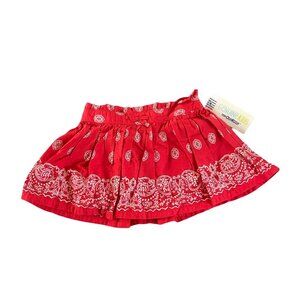 NWT Genuine Kids Red Bandanna Skirt With Diaper Cover Size 18M
